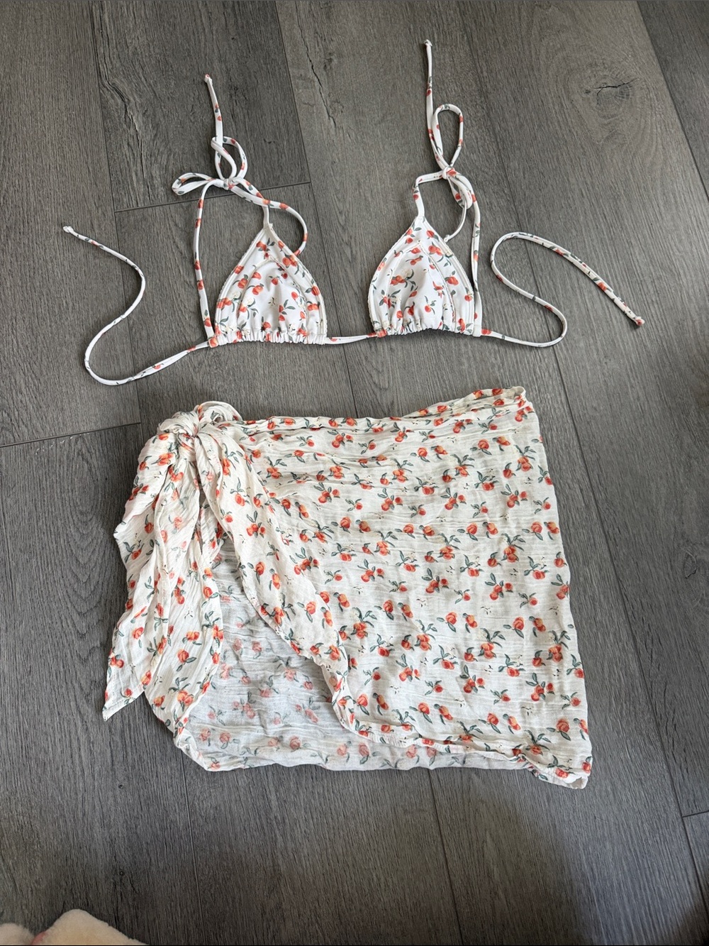 Abercrombie & Fitch Peach Print Bikini Set